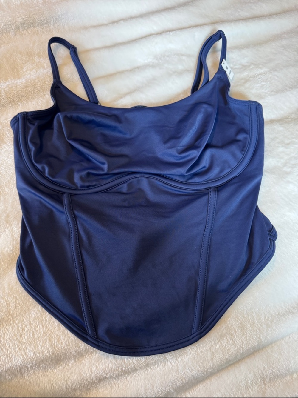 PINK Victoria’s Secret Blue medium Micro Mini Corset Tank Top  VS new with tags